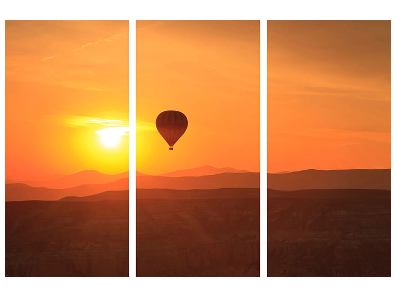 3-piece-canvas-print-hot-air-balloon-at-sunset