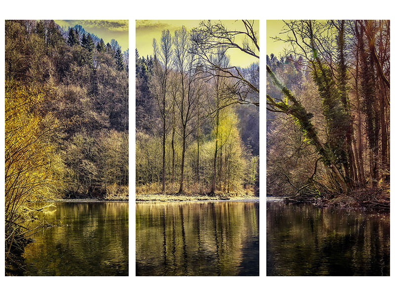 3-piece-canvas-print-lake-in-the-forest