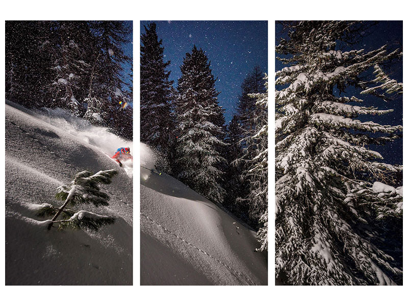 3-piece-canvas-print-night-powder-turns-with-adrien-coirier