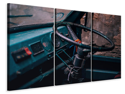 3-piece-canvas-print-old-vehicle-cabin