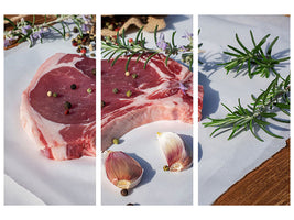 3-piece-canvas-print-raw-veal-cutlet