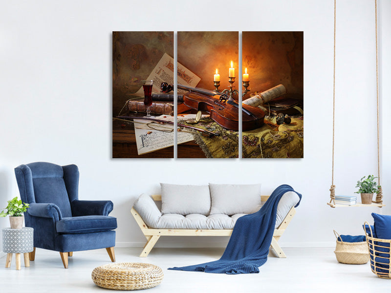 3-piece-canvas-print-still-life-with-violin-and-candles