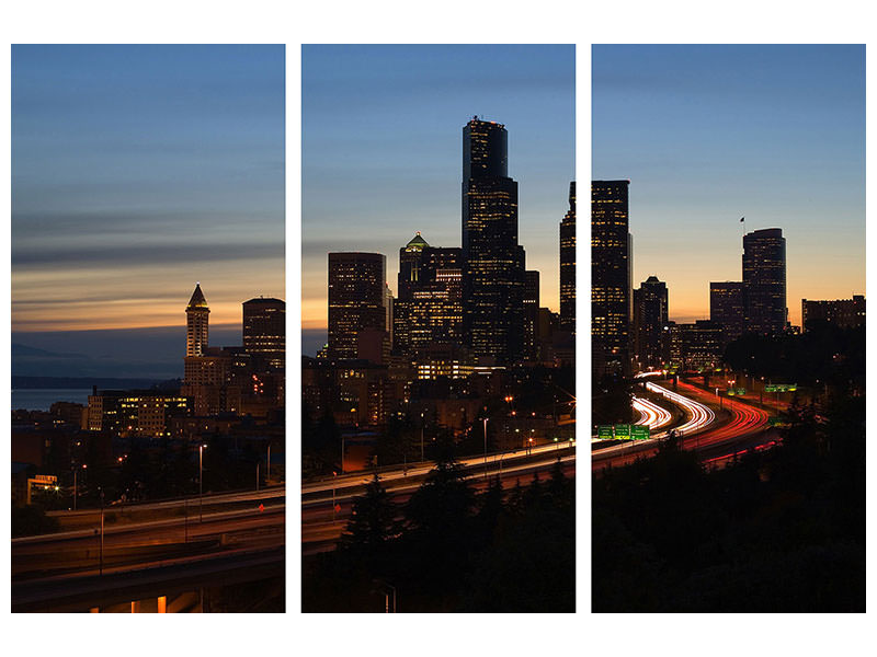 3-piece-canvas-print-sunset-in-seattle