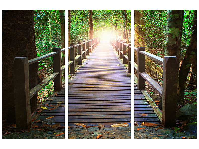 3-piece-canvas-print-the-bridge-in-the-forest