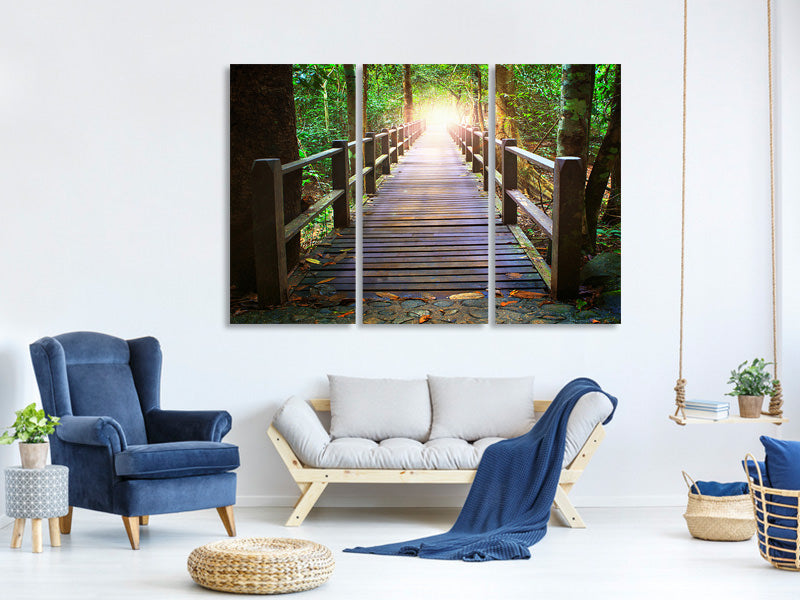 3-piece-canvas-print-the-bridge-in-the-forest