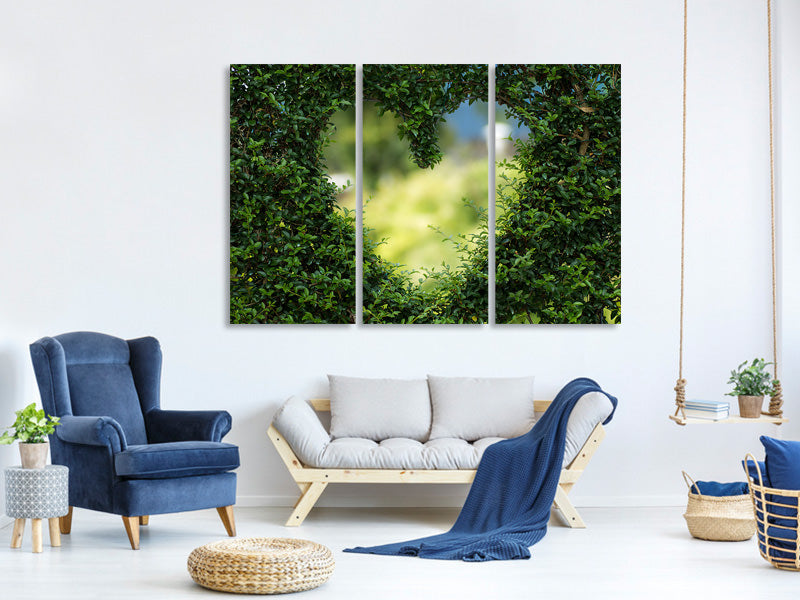 3-piece-canvas-print-the-heart-in-the-hedge