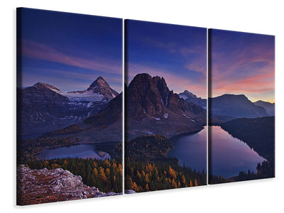 3-piece-canvas-print-twilight-at-mount-assiniboine