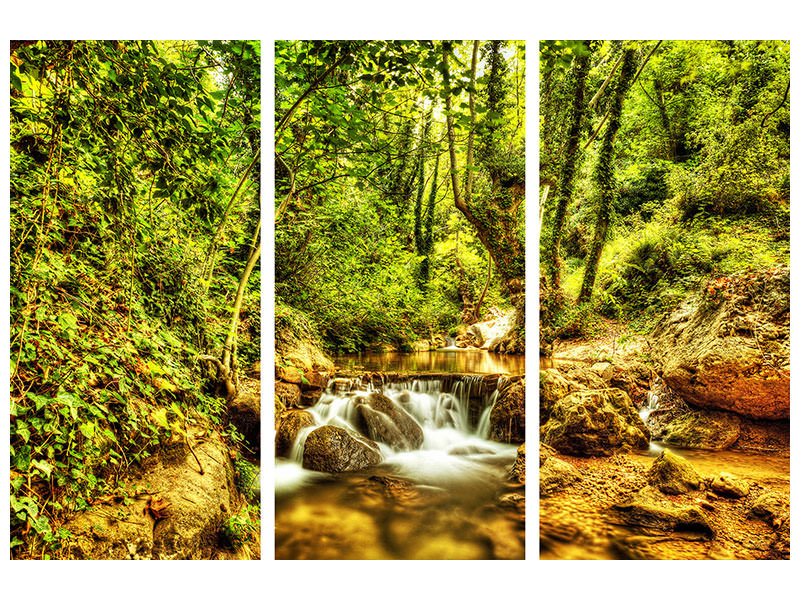 3-piece-canvas-print-waterfall-in-the-forest