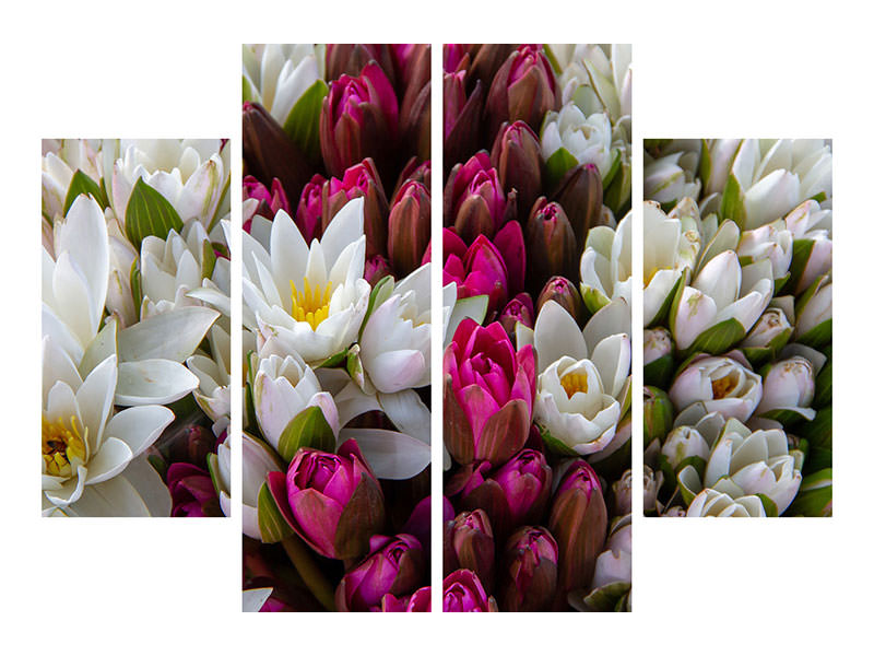 4-piece-canvas-print-a-bouquet-of-water-lilies