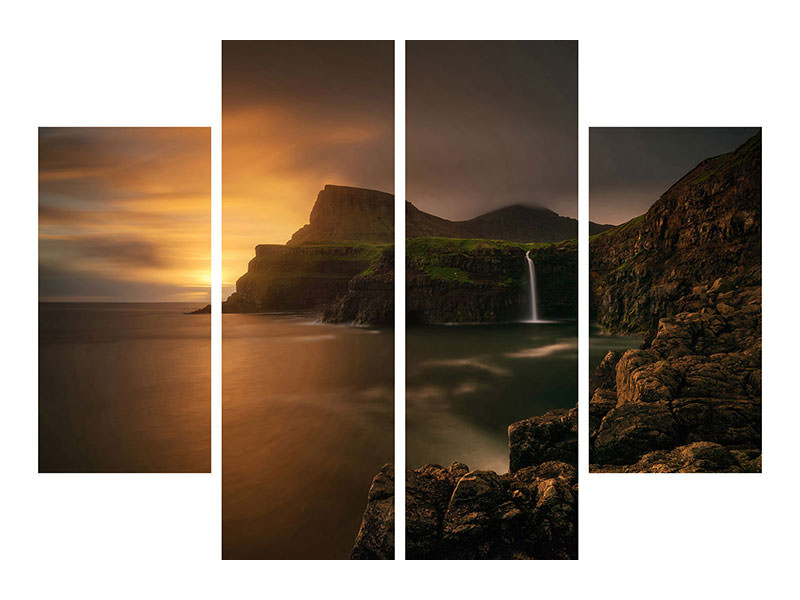 4-piece-canvas-print-arnafjall-sunset