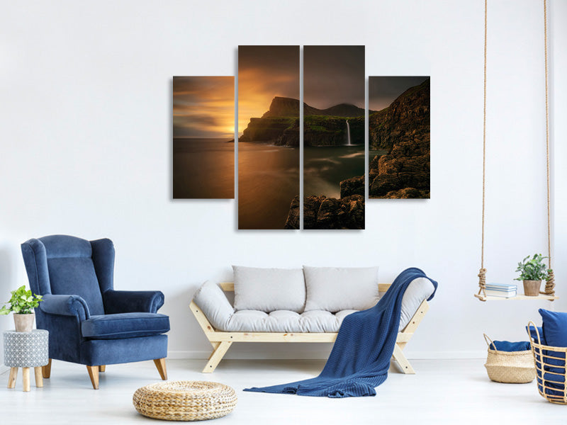 4-piece-canvas-print-arnafjall-sunset