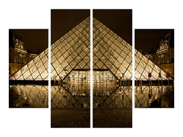 4-piece-canvas-print-at-night-at-the-louvre