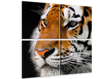 4-piece-canvas-print-close-up-tiger-head