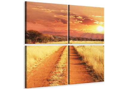 4-piece-canvas-print-dusk-in-kenya