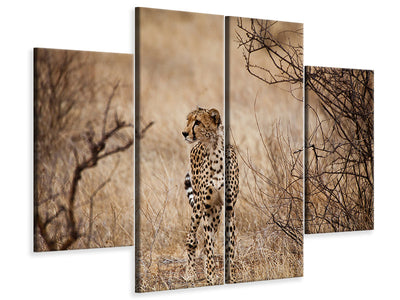 4-piece-canvas-print-elegant-cheetah