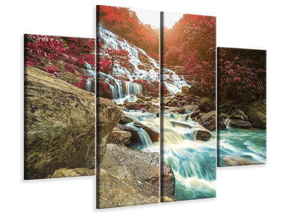 4-piece-canvas-print-exotic-waterfall