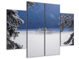 4-piece-canvas-print-fog-over-frozen-lake