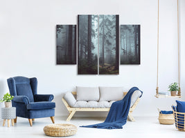 4-piece-canvas-print-forest-in-the-fog