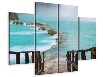 4-piece-canvas-print-house-at-waterfall