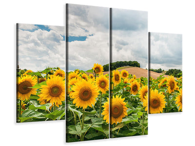 4-piece-canvas-print-landscape-with-sunflowers