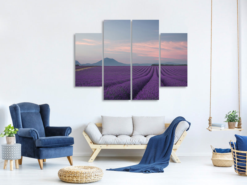4-piece-canvas-print-lavender-field