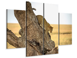 4-piece-canvas-print-leopard-serengheti-tanzania