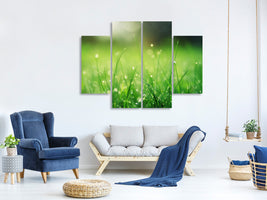 4-piece-canvas-print-meadow-with-morning-dew