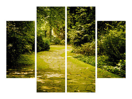 4-piece-canvas-print-moss-covered-path