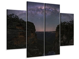4-piece-canvas-print-night-sky-over-blue-mountains