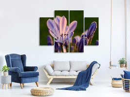 4-piece-canvas-print-ornamental-lilies-with-morning-dew
