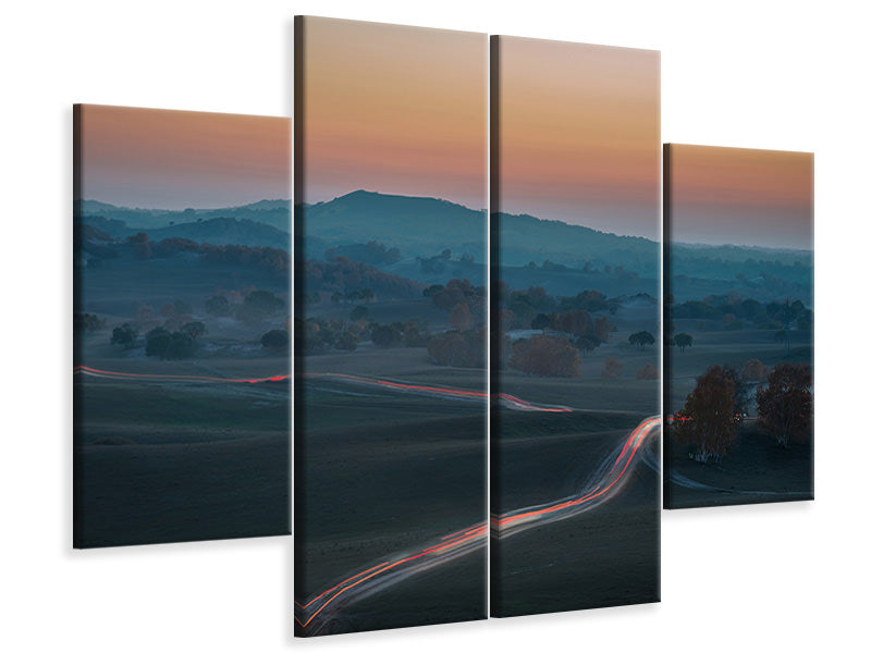 4-piece-canvas-print-prairie-dusk