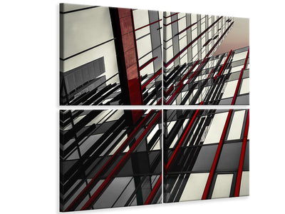 4-piece-canvas-print-red-lines