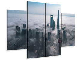 4-piece-canvas-print-shanghai-in-the-fog-from-above