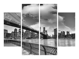 4-piece-canvas-print-skyline-black-and-white-photography-brooklyn-bridge-ny