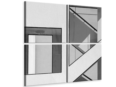 4-piece-canvas-print-stairwell-geometry