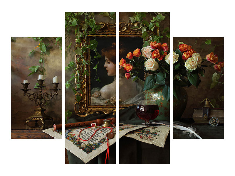 4-piece-canvas-print-still-life-with-flowers-and-picture