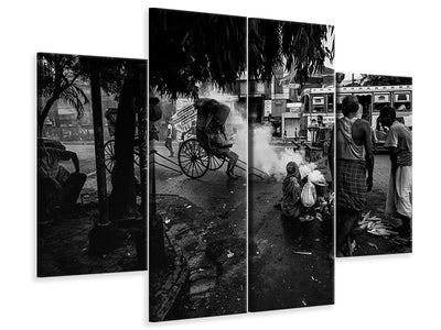 4-piece-canvas-print-streets-of-colcatta-india