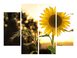 4-piece-canvas-print-sunflower-in-the-sunrise