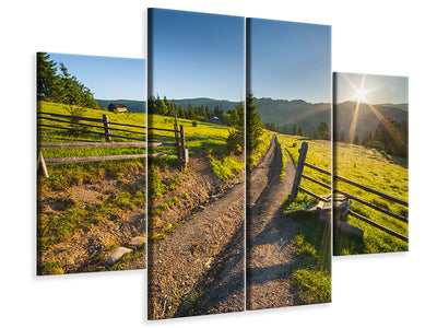 4-piece-canvas-print-sunrise-at-mountain