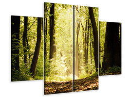 4-piece-canvas-print-sunrise-in-the-forest