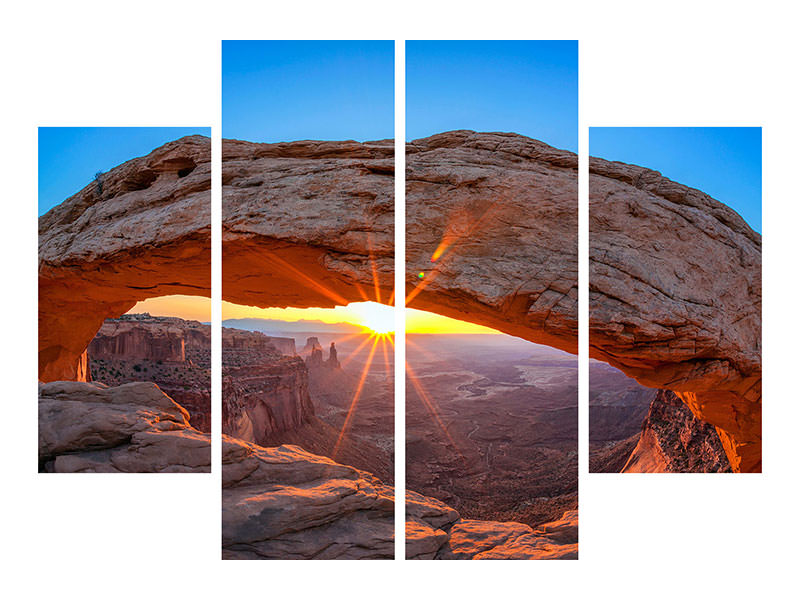 4-piece-canvas-print-sunset-at-mesa-arch