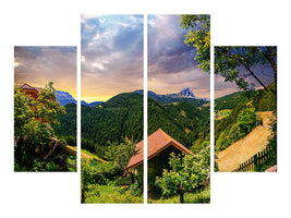 4-piece-canvas-print-swiss-mountains-in-summer