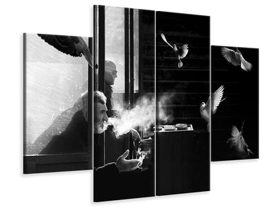 4-piece-canvas-print-the-man-of-pigeons