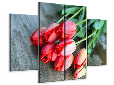 4-piece-canvas-print-the-red-tulip-bouquet