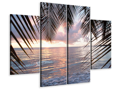 4-piece-canvas-print-under-palm-leaves