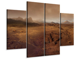 4-piece-canvas-print-volcanic-landscape-in-the-morning-fog