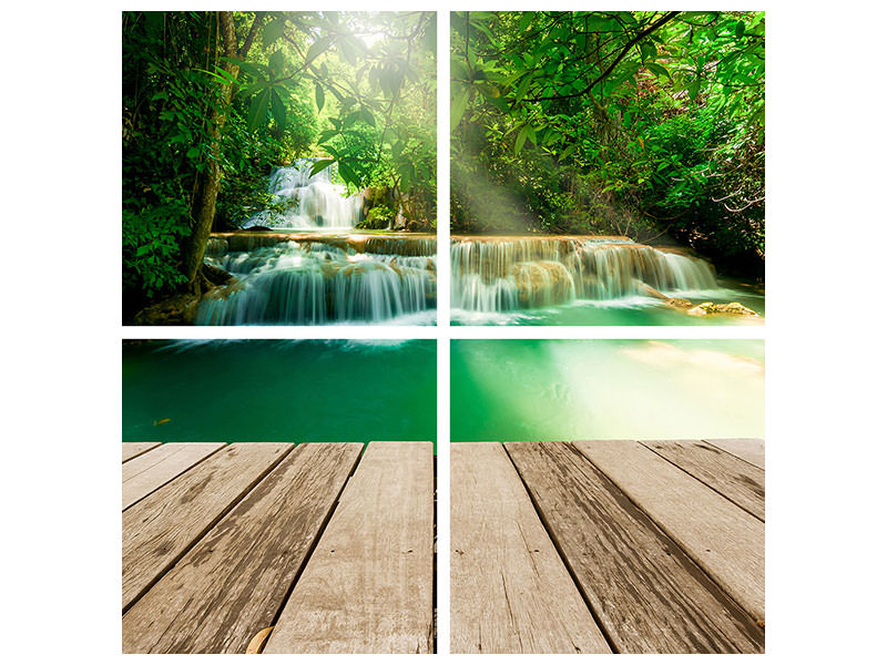 4-piece-canvas-print-waterfall-thailand