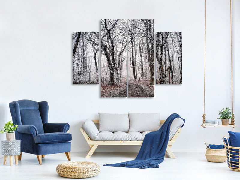 4-piece-canvas-print-wintry-forest