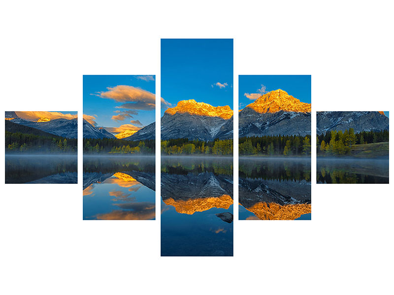 5-piece-canvas-print-a-perfect-morning-in-canadian-rockies