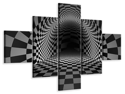 5-piece-canvas-print-abstract-chessboard